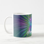 Mug Imaginaire brillant coloré Fleur Abstrait Fractal (Gauche)