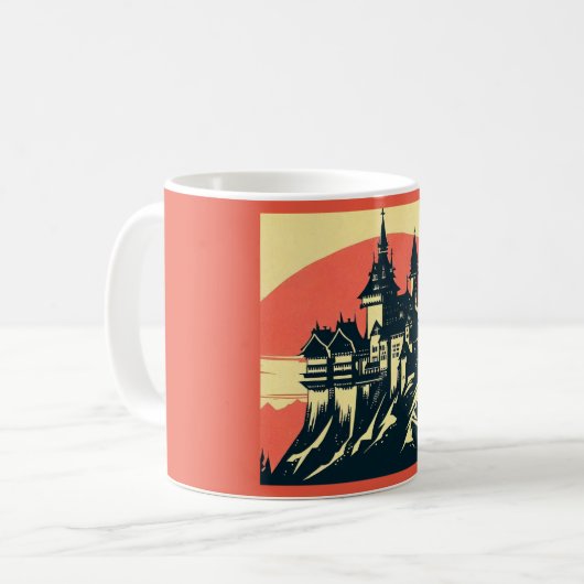 Mug Imaginaire Château médiéval - Bois coupé 4 (Devant gauche)