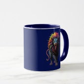 Mug Imaginaire coloré Art un lion (Devant droit)