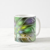 Mug Imaginaire coloré Fleur moderne Abstrait Fractal (Devant droit)