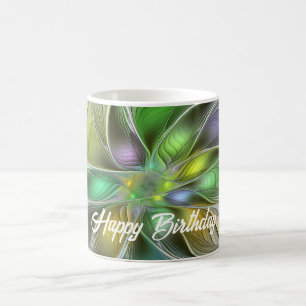 Mug Imaginaire coloré Fleur moderne Abstrait Fractal