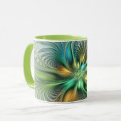 Mug Imaginaire coloré Moderne Fleur Abstraite Fractale (Devant gauche)