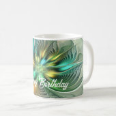 Mug Imaginaire coloré Moderne Fleur Abstraite Fractale (Devant droit)