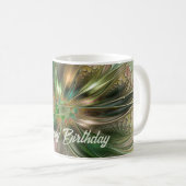 Mug Imaginaire coloré Moderne Fleur Fractale Abstraite (Devant droit)