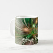 Mug Imaginaire coloré Moderne Fleur Fractale Abstraite (Devant gauche)