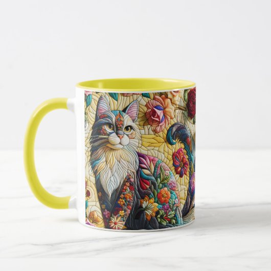 Mug Imaginaire Cute Chat Vitrail (Gauche)