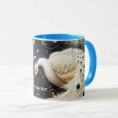 Mug Imaginaire Cute Peacocks Crescent Plumes (Devant droit)