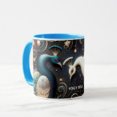 Mug Imaginaire Cute Peacocks Crescent Plumes (Devant gauche)