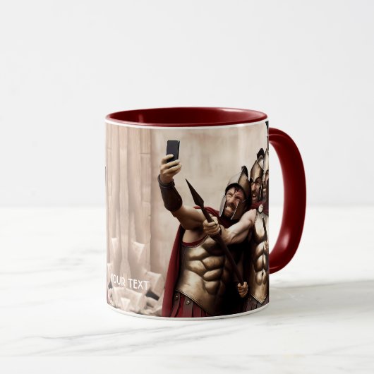 Mug Imaginaire Cute Spartan Guerriers Selfie (Devant droit)
