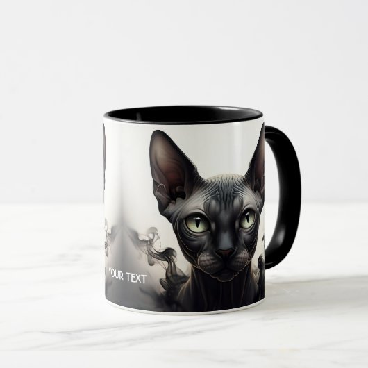Mug Imaginaire Cute Sphynx Chat noir (Devant droit)