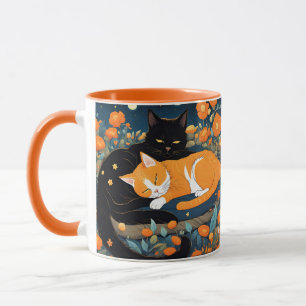 Mug Imaginaire Cute Vivid Black Orange Chats