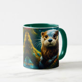 Mug Imaginaire Cute Vivid Majestic Otter Fleurs (Devant droit)