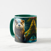 Mug Imaginaire Cute Vivid Majestic Otter Fleurs (Devant gauche)