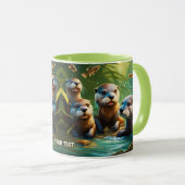 Mug Imaginaire Cute Vivid Otter Poisson Famille (Devant droit)