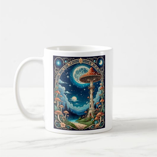Mug Imaginaire de champignons magiques Forêt lune (Gauche)