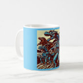 Mug Imaginaire Dinosaure Robots Anime - Woodcut 3 (Devant gauche)