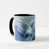 Mug Imaginaire dynamique tons bleus Abstraits Art frac (Devant gauche)