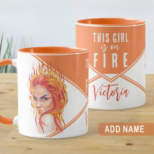 Mug Imaginaire Flamme Femme Surreal Art Girl sur le no