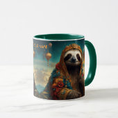 Mug Imaginaire Fleurs Vivides mignonnes Sloth Royal (Devant droit)