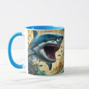 Mug Imaginaire Fleurs Vivides Vagues Requin