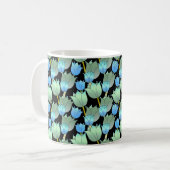 Mug Imaginaire floral brillant bleu (Devant gauche)