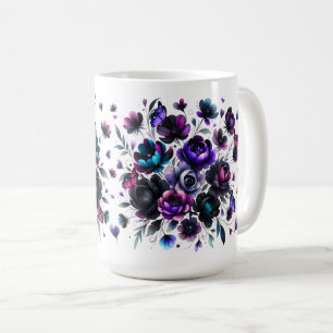 Mug Imaginaire floral clair et foncé avec papillons