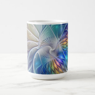 Mug Imaginaire Floral, Fleur Fractale Abstraite coloré