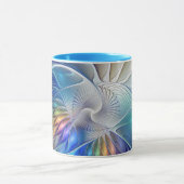 Mug Imaginaire Floral, Fleur Fractale Abstraite coloré (Centre)