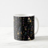 Mug Imaginaire foncé Gnome et Motif de champignons (Devant droit)