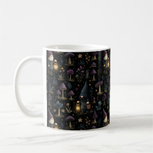 Mug Imaginaire foncé Gnome et Motif de champignons