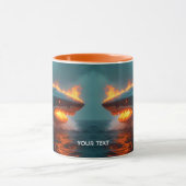 Mug Imaginaire mignon feu requin mer (Centre)