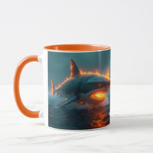 Mug Imaginaire mignon feu requin mer (Gauche)