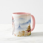 Mug Imaginaire mignon Fleur d'oiseau chinois (Devant droit)