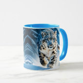 Mug Imaginaire mignon léopard de neige en course (Devant droit)