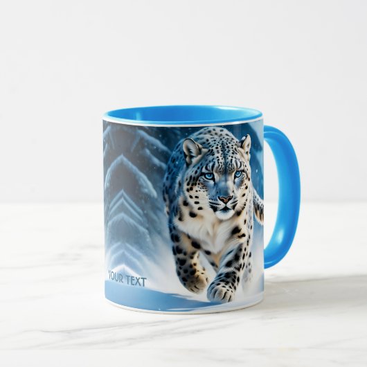 Mug Imaginaire mignon léopard de neige en course (Devant droit)