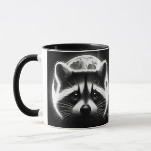 Mug Imaginaire mignon Racoon visage lune