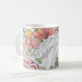 Mug Imaginaire mignon Unicorne rose Tropical Floral Gi (Devant gauche)