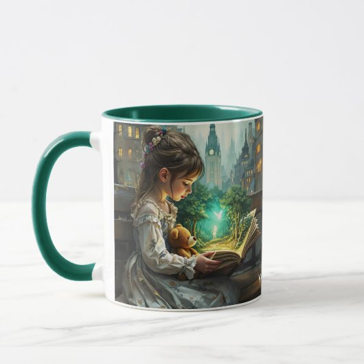 Mug Imaginaire mignonne jeune fille lecture (Gauche)