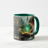 Mug Imaginaire mignonne jeune fille lecture (Devant droit)