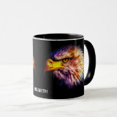 Mug Imaginaire psychédélique Aigle fractal exotique (Devant droit)