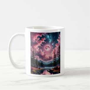 Mug Imaginaire rose Lune Dreamy Night Sky Paysage Tee