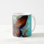 Mug Imaginaire Steampunk Orange Butterfly Aqua Aquarel (Devant droit)