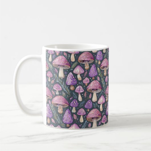 Mug Imaginaire violet Champignons Motif de la nature (Gauche)