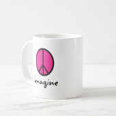 Mug Imaginez le symbole de PAIX ROSE (Devant gauche)