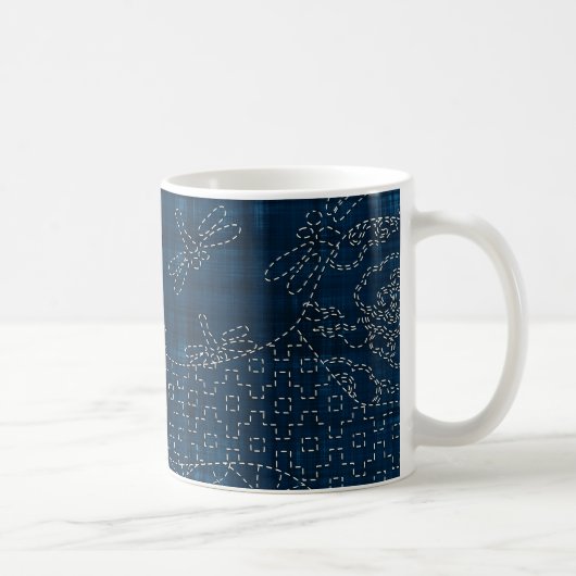 Mug Imitation de broderie de style Sashiko (Droite)