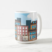 Mug Immeubles en grès brun (Devant droit)