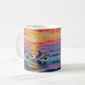 Mug Impasto Dolphins and Ocean Waves   (Devant gauche)