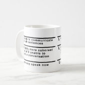 Mug Impossible de communiquer la coupe du café (Devant gauche)