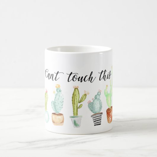 Mug Impossible de toucher ceci | Aquarelle de Cactus (Centre)