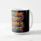 Mug Impossible de travailler aujourd'hui, mon bras est (Devant droit)
